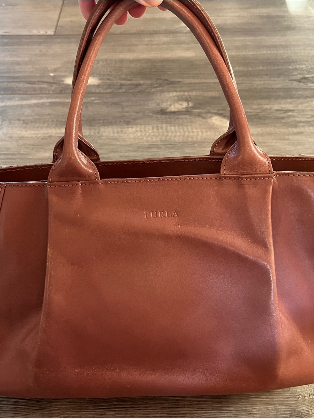 Furla Mauve Leather Top-Handle Tote